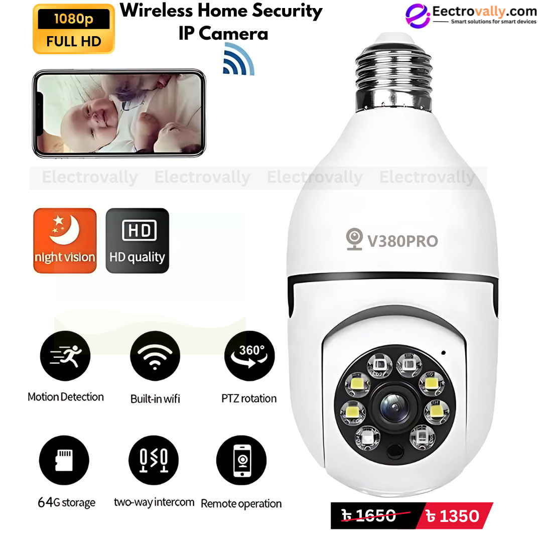 V380 PRO E27 360 Degree 1080P Wireless Home Security IP Camera
